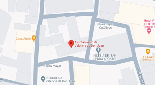 mapa Registro Civil Juzgado de Paz de Valencia de Don Juan